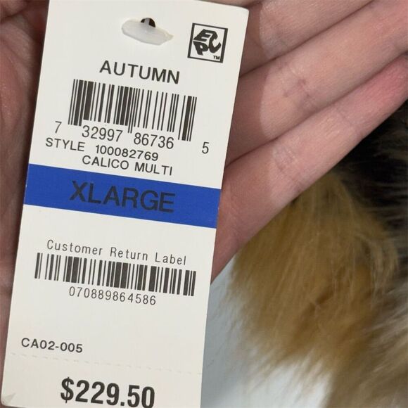 INC International Concepts Faux Fur Jacket XL Calico Striped Animal Print NWT - Picture 8 of 12